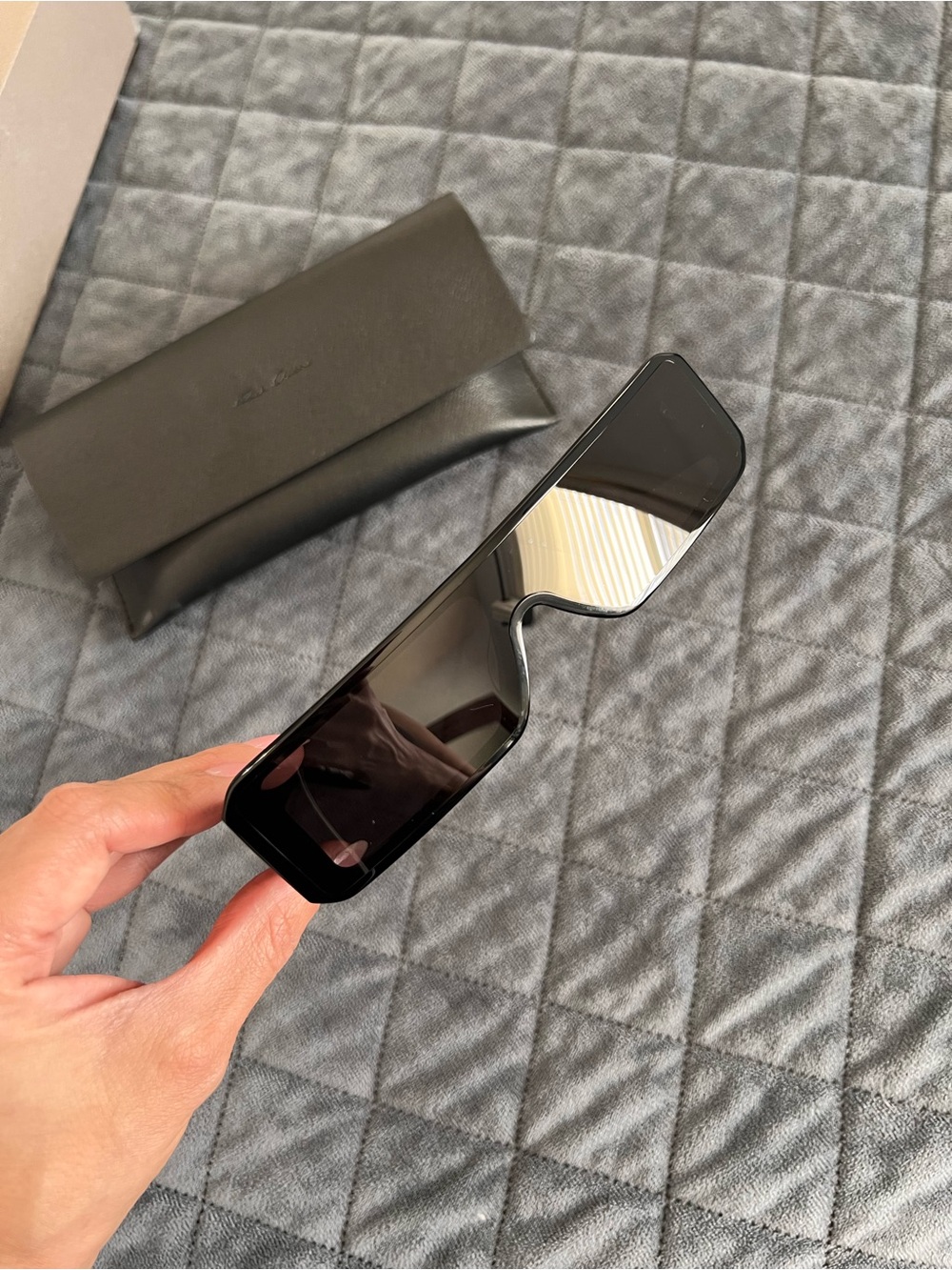 Rick Owens GETH Sunglasses Shield Oversized Black Men's Tinted Lens